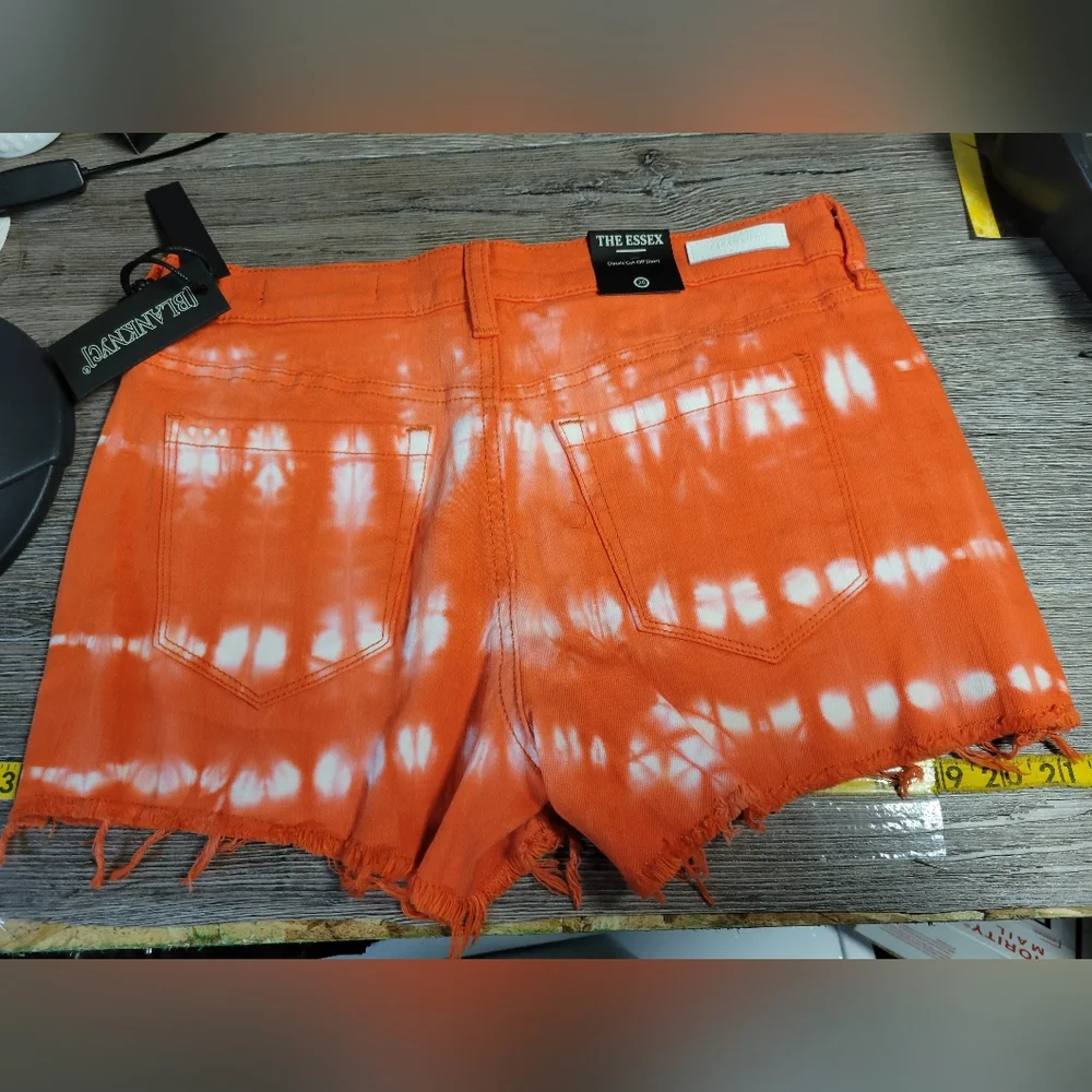 Blank NYC NWT The Essex Classic Cut Off Shorts Tie Dye Orange‎ Size 26